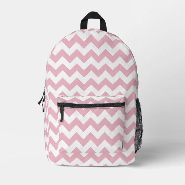 Sac À Dos Imprimé Zigzag rose, Chevron rose, Motif géométrique (Recto)
