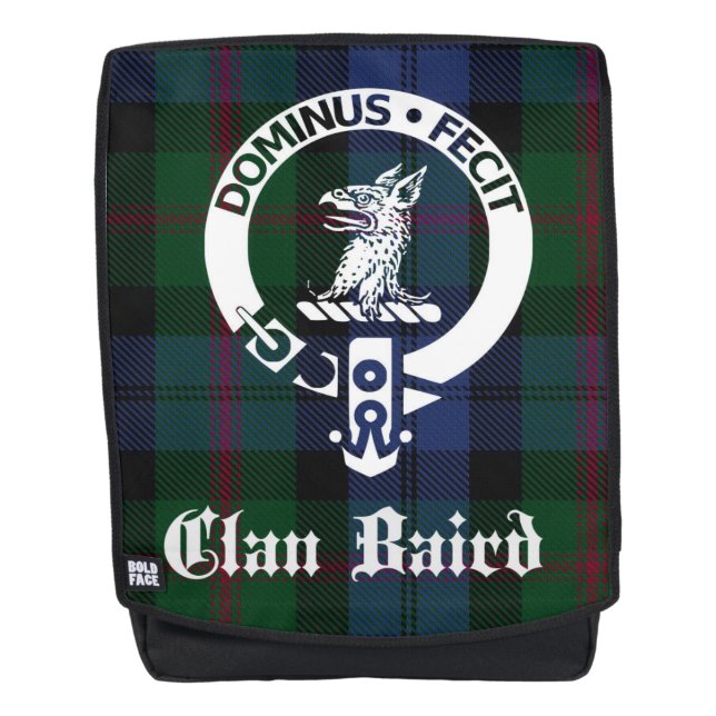 Sac À Dos Insigne de Clan Baird et Tartan (Devant)