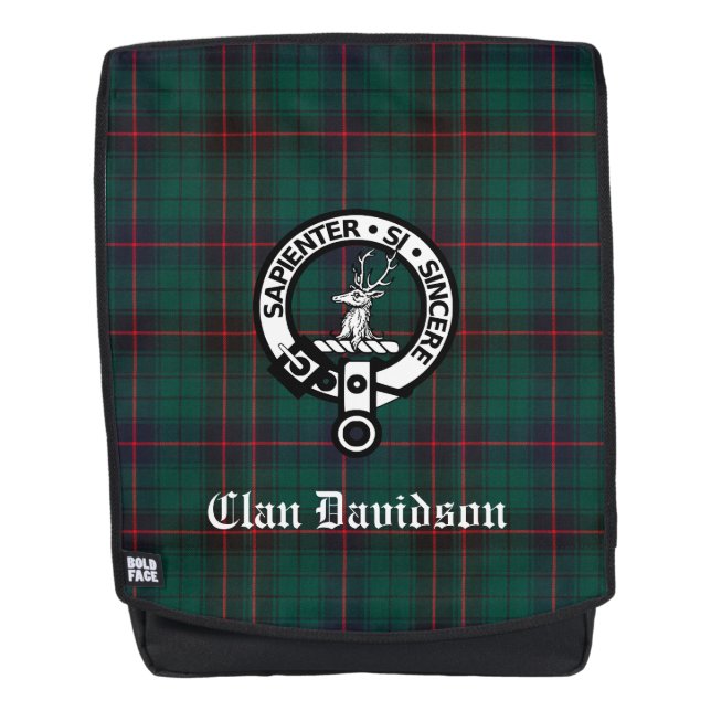 Sac À Dos Insigne de crête et tartan du clan Davidson (Devant)
