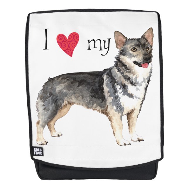 Sac À Dos J'aime ma Vallhund suédoise (Devant)