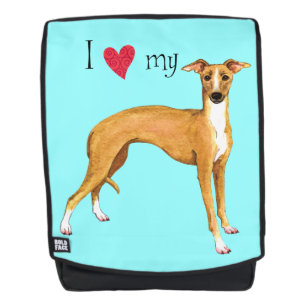 Sac À Dos J'aime mon lévrier italien
