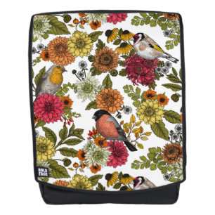 Sac À Dos Jardin d'oiseaux et de fleurs 1