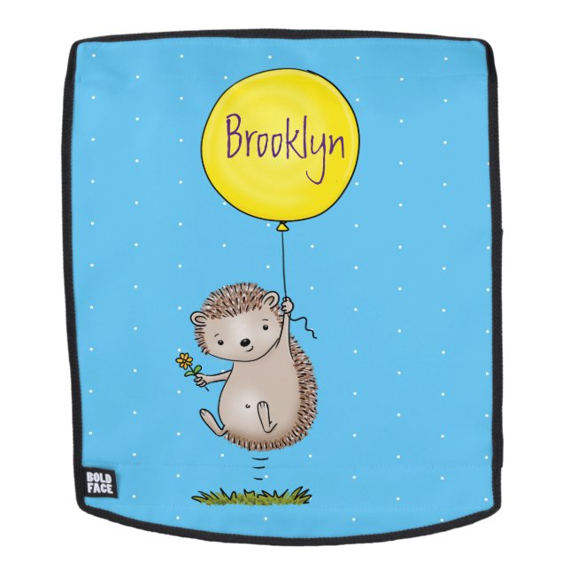 Sac À Dos Joli hérisson et motif de dessin animé de ballon (Devant amovible)