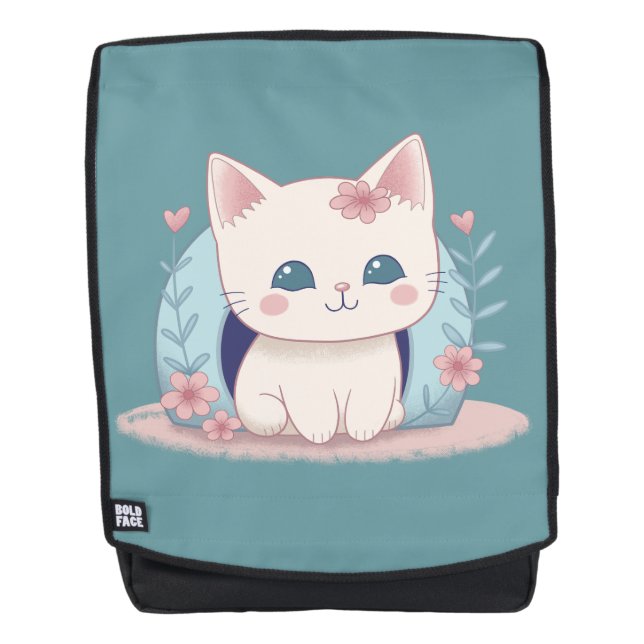 Sac À Dos Joli Kitty heureux avec une maison (Devant)
