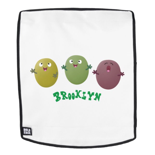 Sac À Dos Jolie olives joyeux chantant dessin animé (Devant amovible)