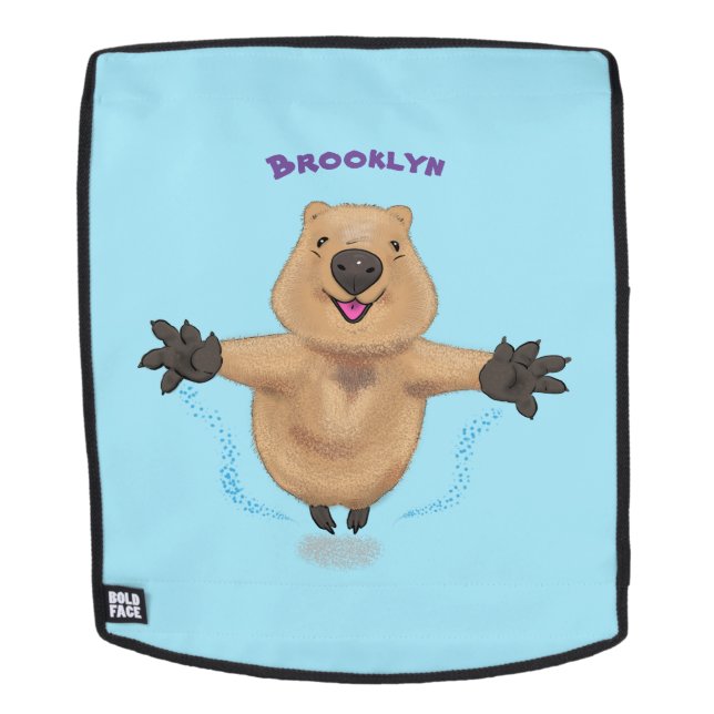 Sac À Dos Joyeux sauter quokka dessin animé (Devant amovible)