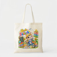 Sac à dos Kawaii Chat Bicyclette pour la rentrée s