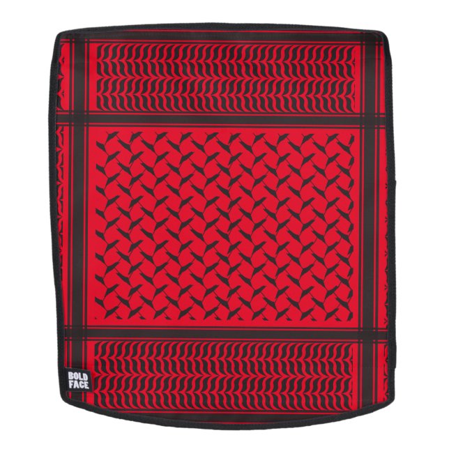 Sac À Dos keffieh palestinien noir et rouge (Devant amovible)