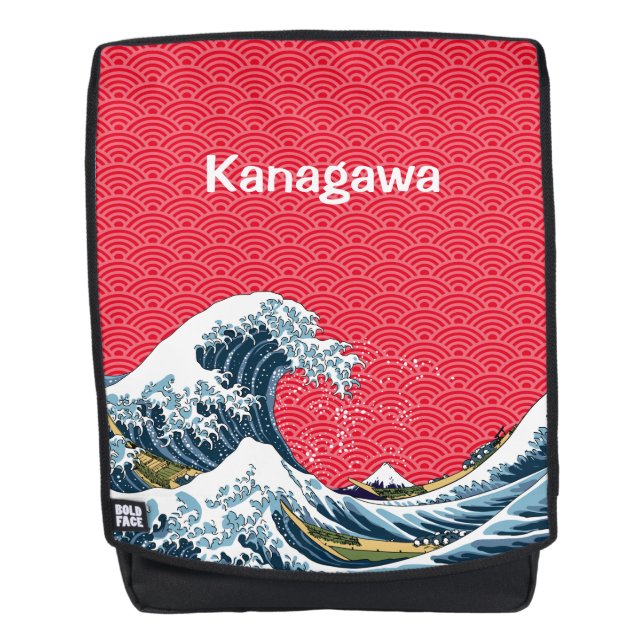 Sac À Dos La grande vague avec le motif de vague japonais (Devant)