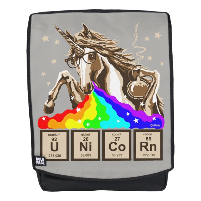 Sac À Dos La licorne de chimie vomit l'arc-en-ciel (Devant)