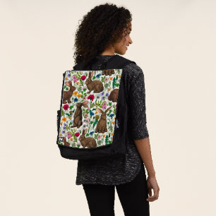 Sac À Dos Lapins et fleur sauvage