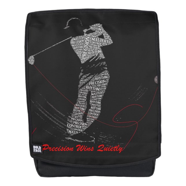 Sac À Dos L'art des mots du golf Precision Wins Quietly (Devant)