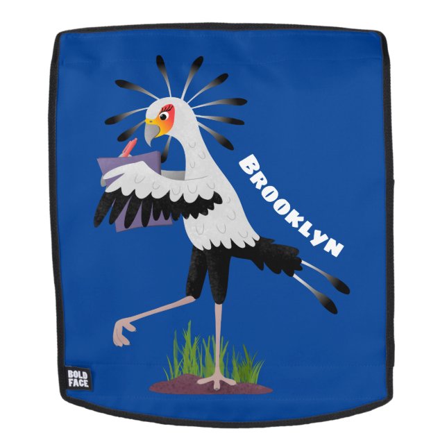 Sac À Dos Le mignon secrétaire oiseau écrire des notes dessi (Devant amovible)