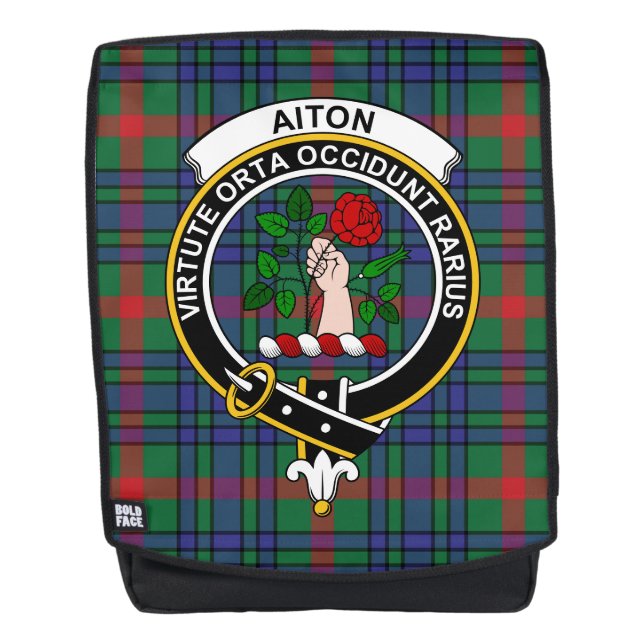 Sac À Dos Le Tartan Plaid de la Crête du Clan Aiton (Devant)