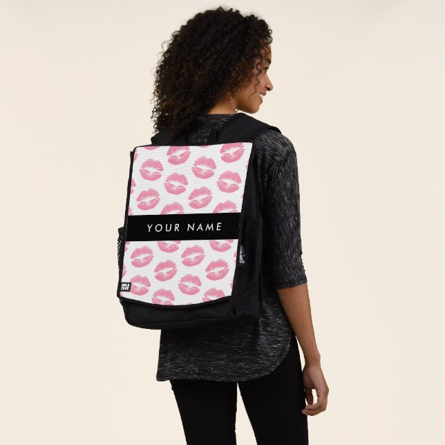 Sac À Dos Lèvres Roses, Baiser, Baguette à lèvres, Votre Nom (Porté)