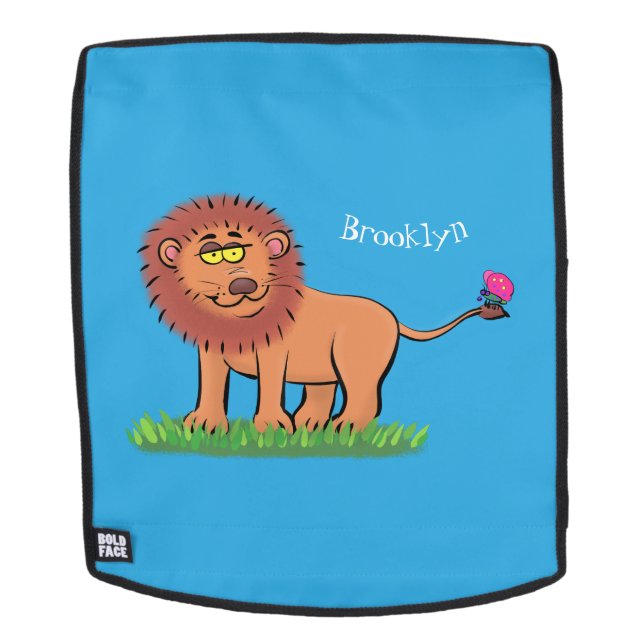 Sac À Dos Lion joyeux avec dessin animé de papillon (Devant amovible)