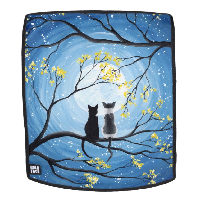 Sac À Dos Lune lunaire avec chats (Devant amovible)