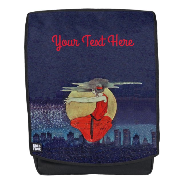 Sac À Dos Magique Flottante Lady Night City Skyline Moon (Devant)