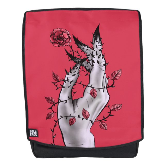 Sac À Dos Main Horreur avec Imaginaire foncé gothique Rose (Devant)