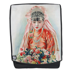 Sac À Dos Mariée en rouge lors d'un mariage chinois à Shangh