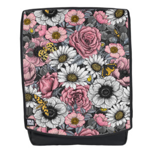 Sac À Dos Mélange de papillons de nuit en rose et gris