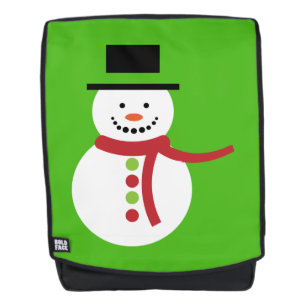 Sac À Dos Mignonne Snowman avec Scarf Kelly Green