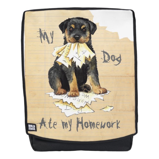 Sac À Dos Mon rottweiler a mangé mon travail (Devant)