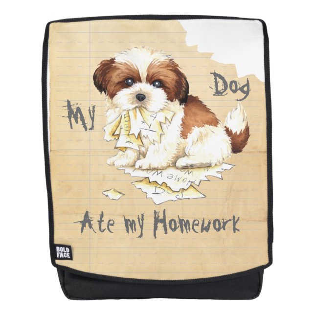 Sac À Dos Mon Shih Tzu a mangé mes devoirs (Devant)