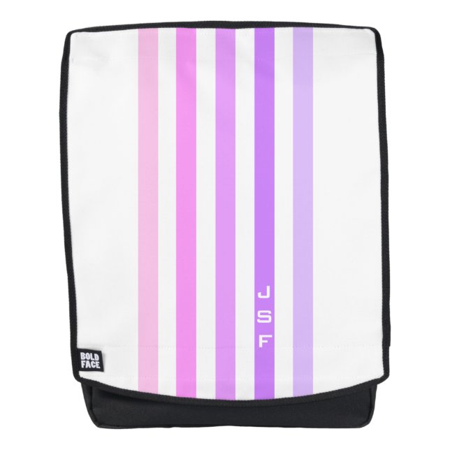 Sac À Dos Monogramme à rayures verticales rose et violet (Devant)