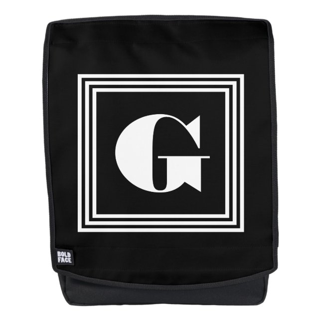 Sac À Dos Monogramme Cadre Gras 3 | Noir & Blanc (Devant)