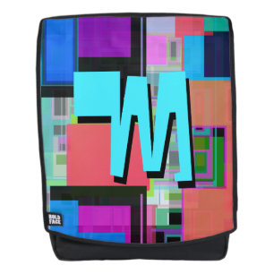 Sac À Dos Monogramme géométrique coloré inspiré des années 9