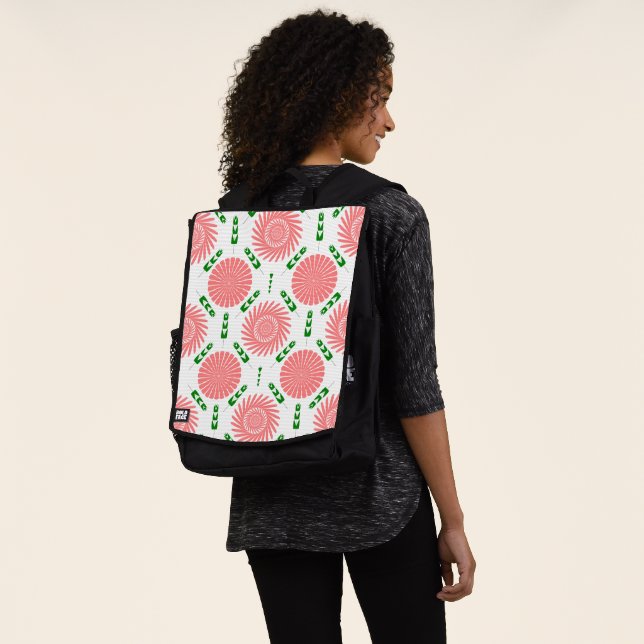 Sac À Dos  motif à fleurs roses  (Porté)