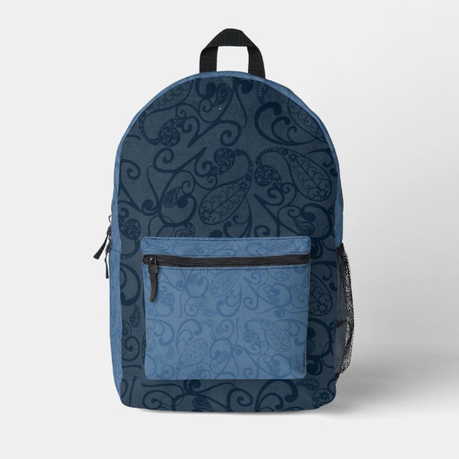 Sac à dos Motif bleu feuille (Recto)