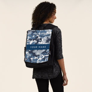 Sac À Dos Motif camouflage neige hivernale bleue Personnalis