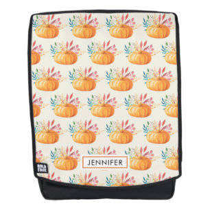 Sac À Dos Motif Citrouille d'aquarelle orange