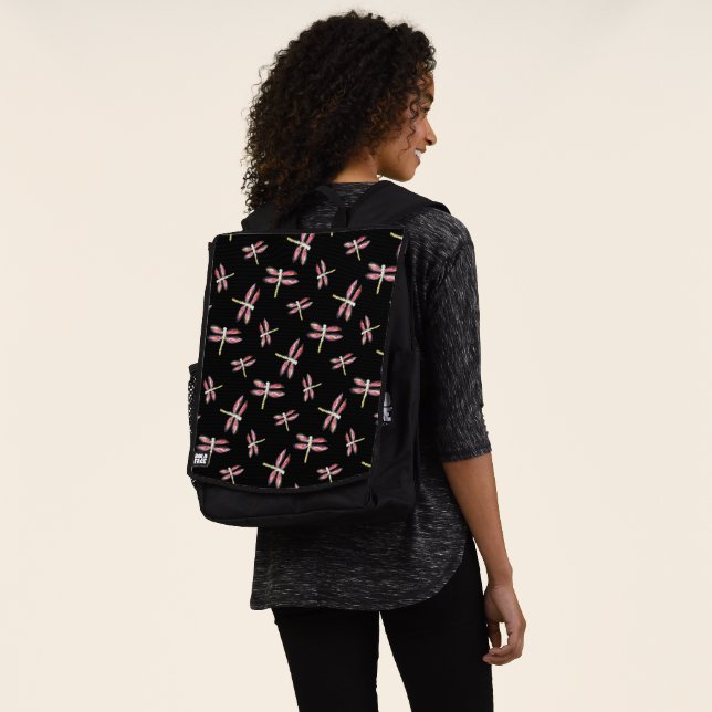 Sac À Dos Motif de bugs de libellules roses (Porté)
