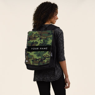 Sac À Dos Motif de camouflage vert, Votre nom, Personnaliser