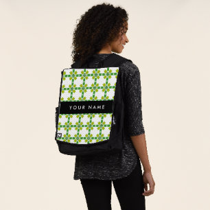 Sac À Dos Motif de feuille, feuilles vertes, votre nom