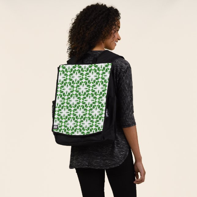 Sac À Dos Motif de feuille, motif de feuilles, feuilles vert (Porté)
