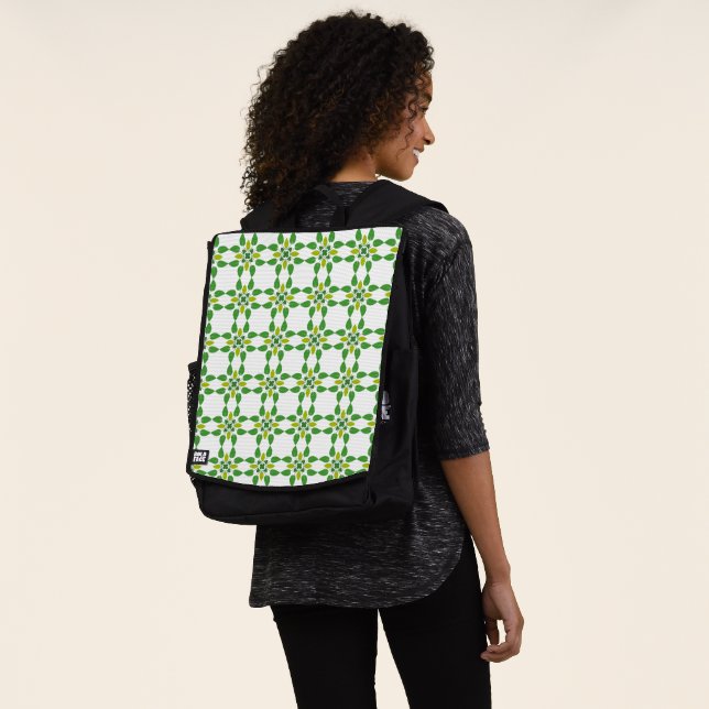 Sac À Dos Motif de feuille, motif de feuilles, feuilles vert (Porté)