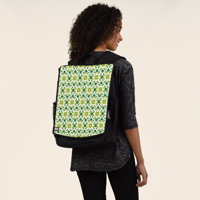 Sac À Dos Motif de feuille, motif de feuilles, feuilles vert (Porté)
