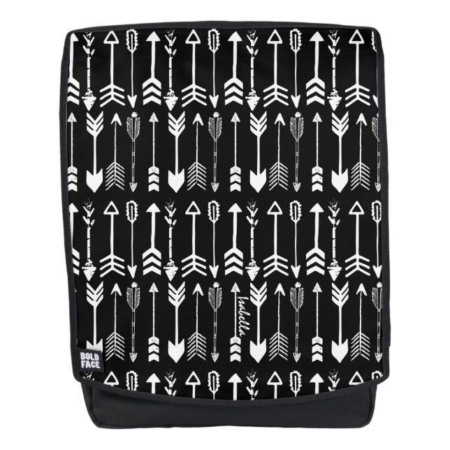 Sac À Dos Motif de flèche noir et blanc (Devant)