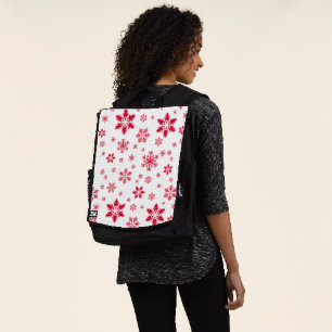 Sac À Dos Motif de flocon de neige, Flammes de neige rouges,