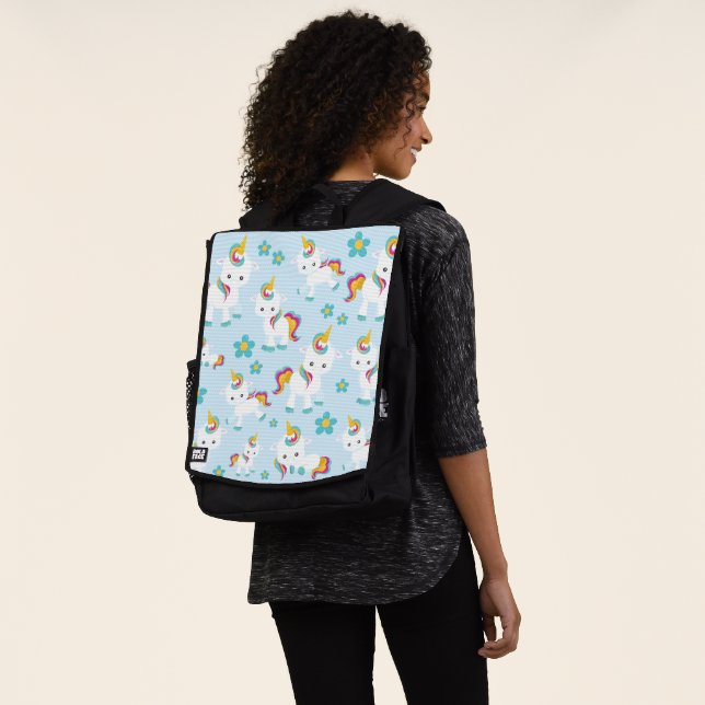 Sac À Dos Motif D'Unicornes, De Mignons Unicornes, Fleurs (Porté)