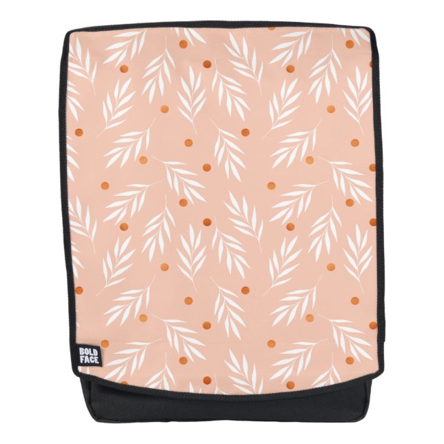 Sac À Dos Motif Feuille moderne Apricot rose (Devant)
