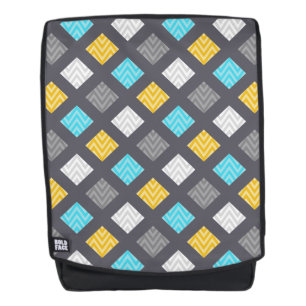Sac À Dos Motif géométrique jaune bleu gris masculin