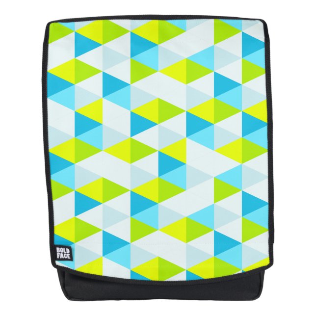 Sac À Dos Motif moderne géométrique de triangles vertes et (Devant)