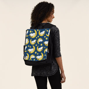 Sac À Dos Motif mouton, Mouton couché, Lune, Étoiles