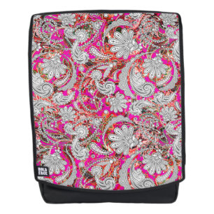 Sac À Dos Motif paisley blanc rose