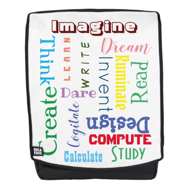 Sac À Dos Mots Inspirants Étudiants Colorés (Devant)